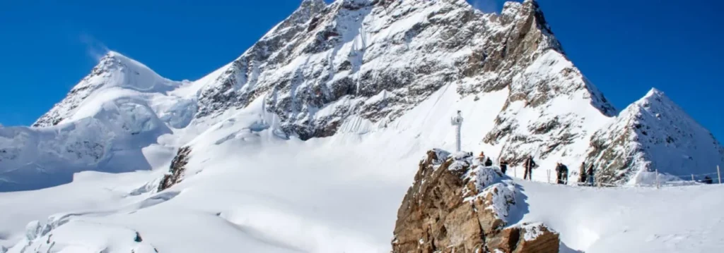 Jungfraujoch snow-covered peaks high-altitude alpine view Switzerland