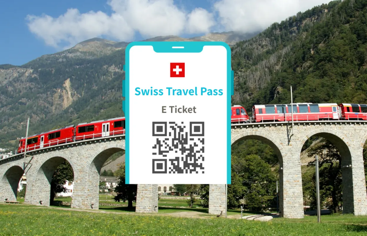 Swiss Travel Pass e ticket train viaduct Switzerland scenic rail